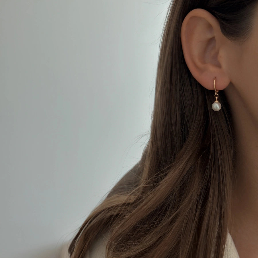 Angelina Pearl Hoops S