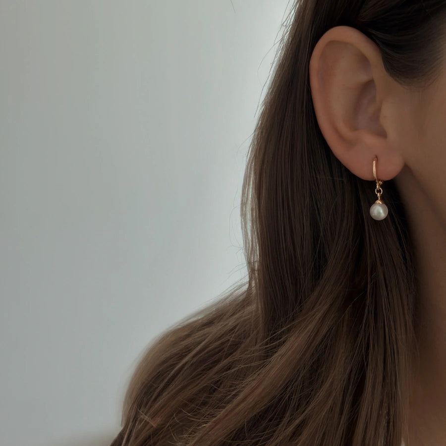 Angelina Pearl Hoops S