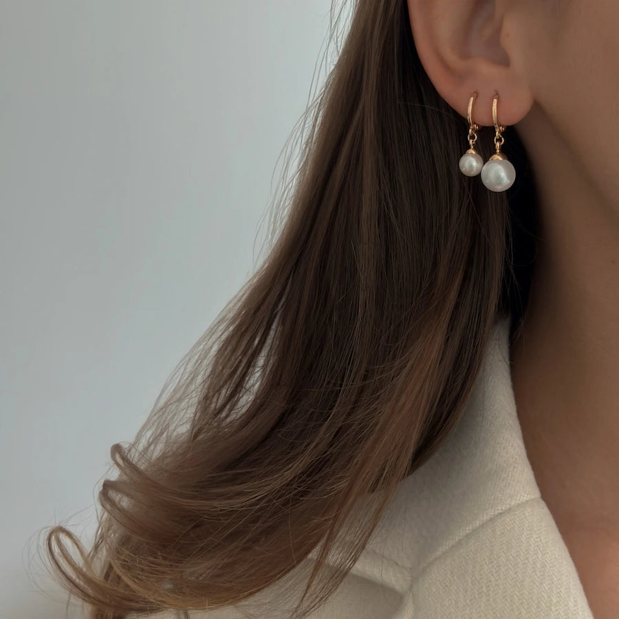 Angelina Pearl Hoops M