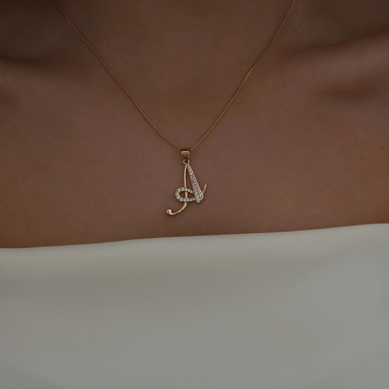 Script Letter Necklace