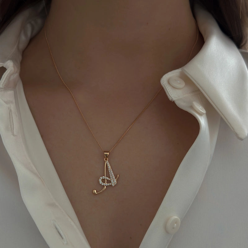 Script Letter Necklace