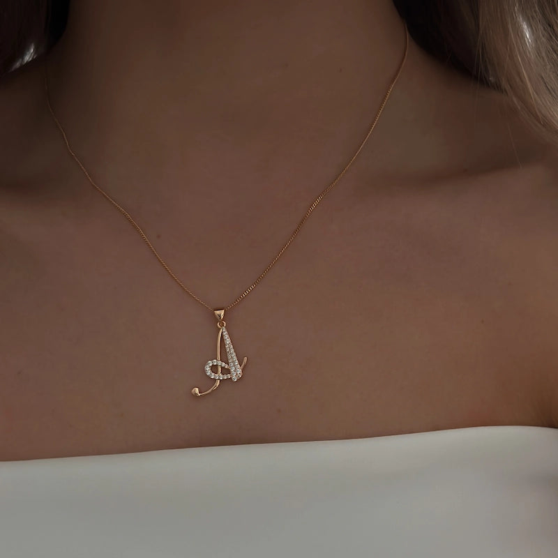Script Letter Necklace