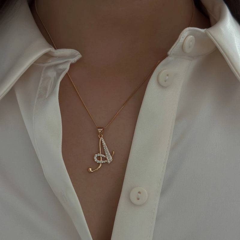 Script Letter Necklace