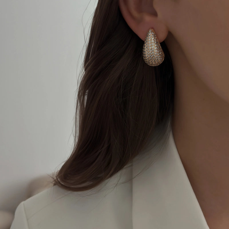 Pave Drop Earrings