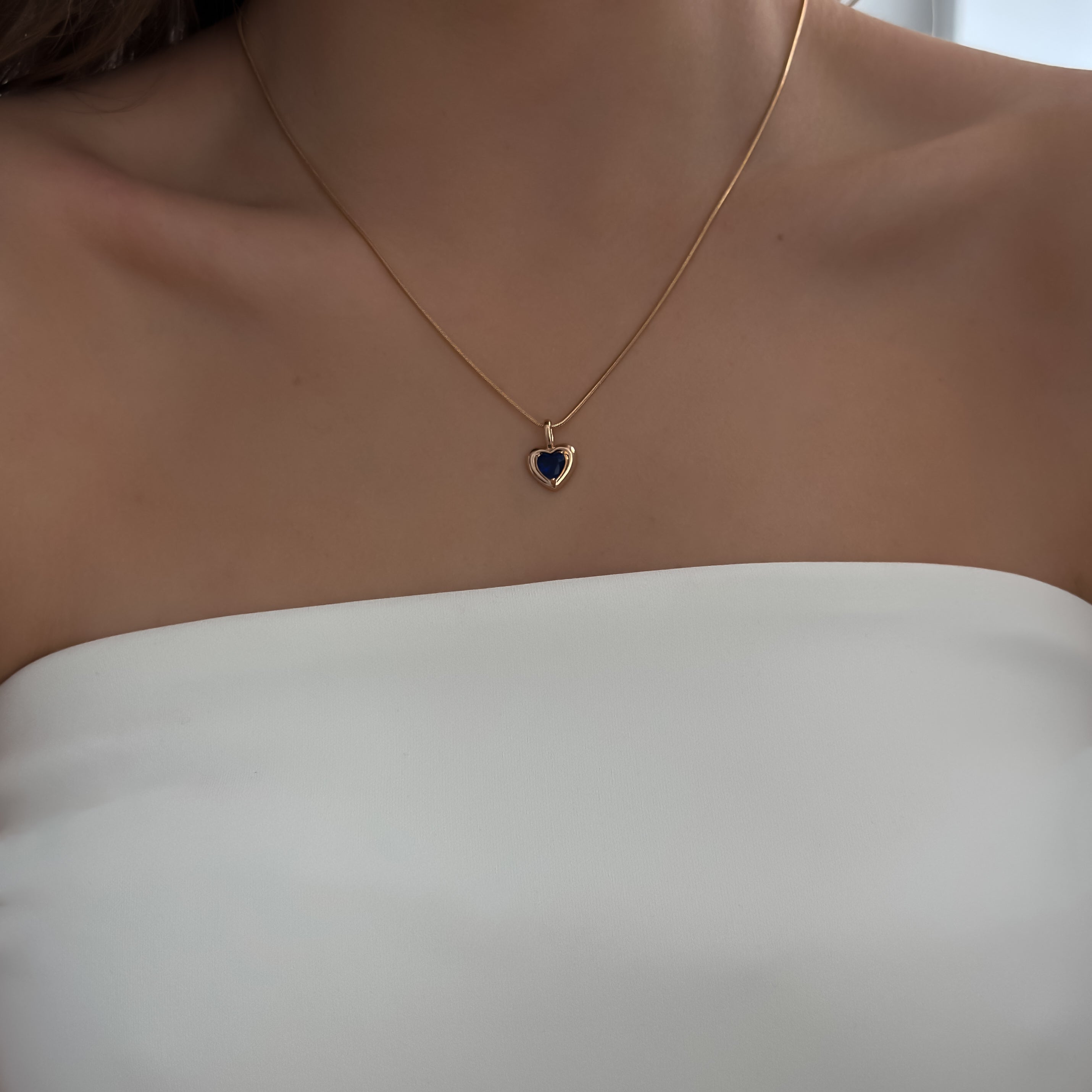 Sapphire Heart Necklace