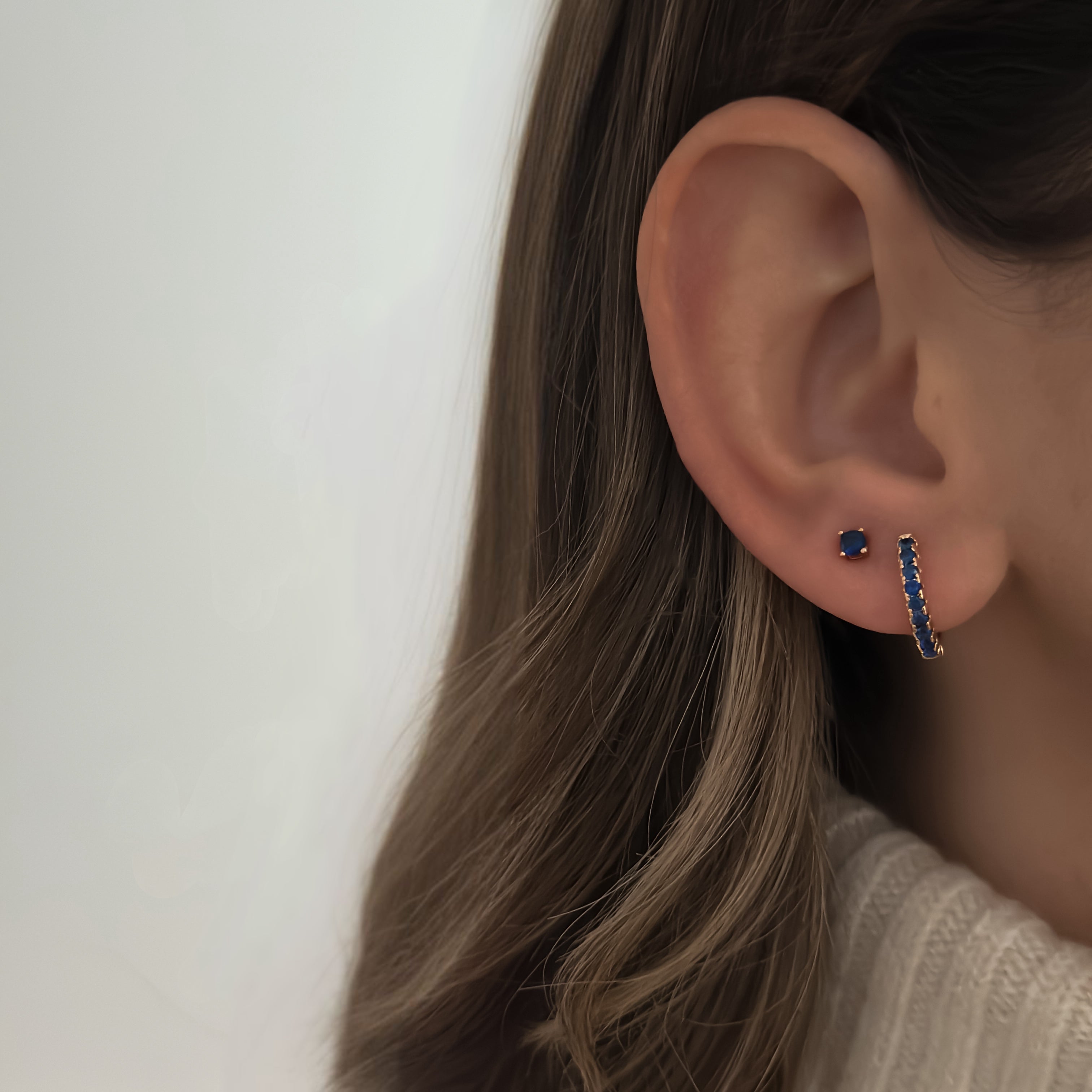 Sapphire Bling Hoops