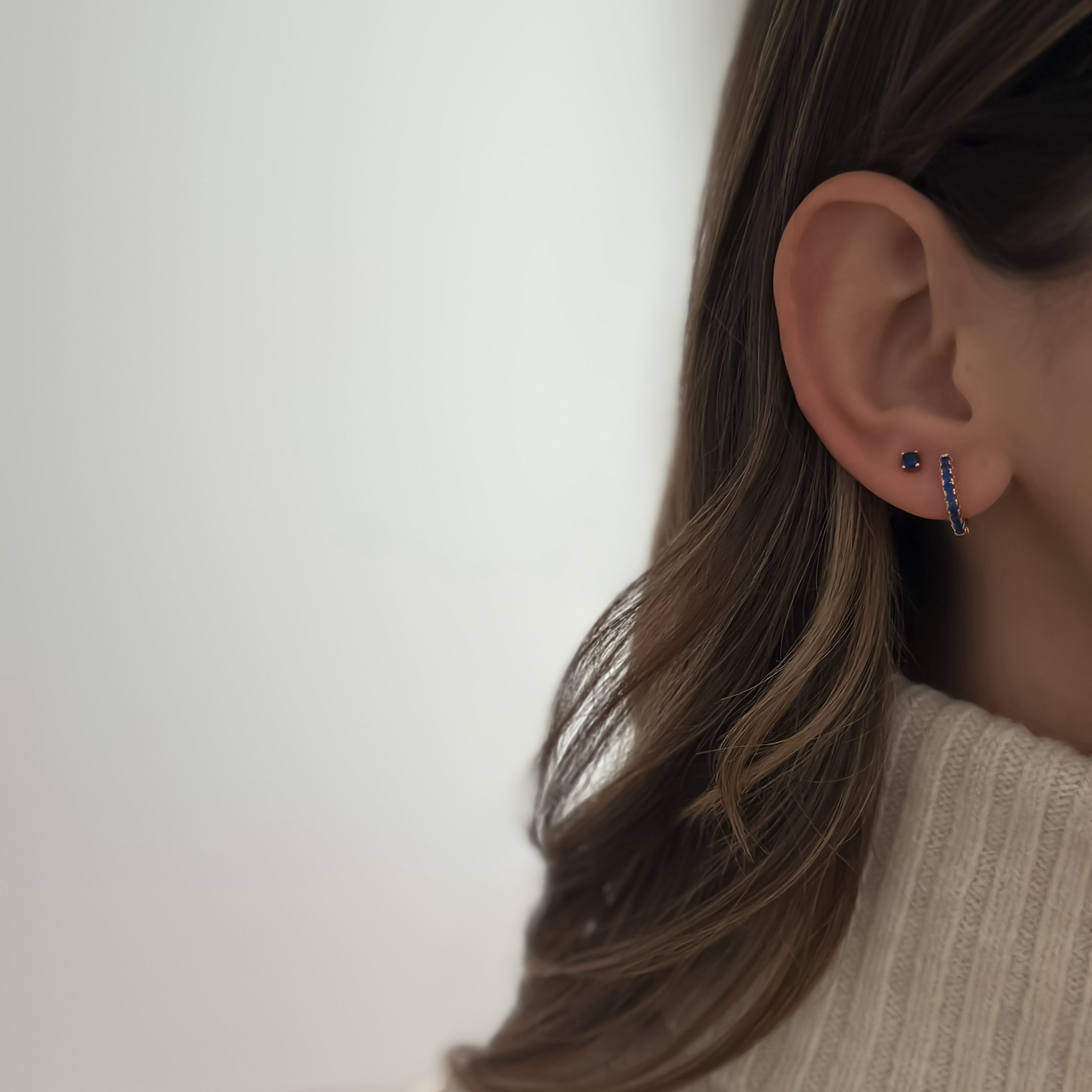 Sapphire Bling Hoops