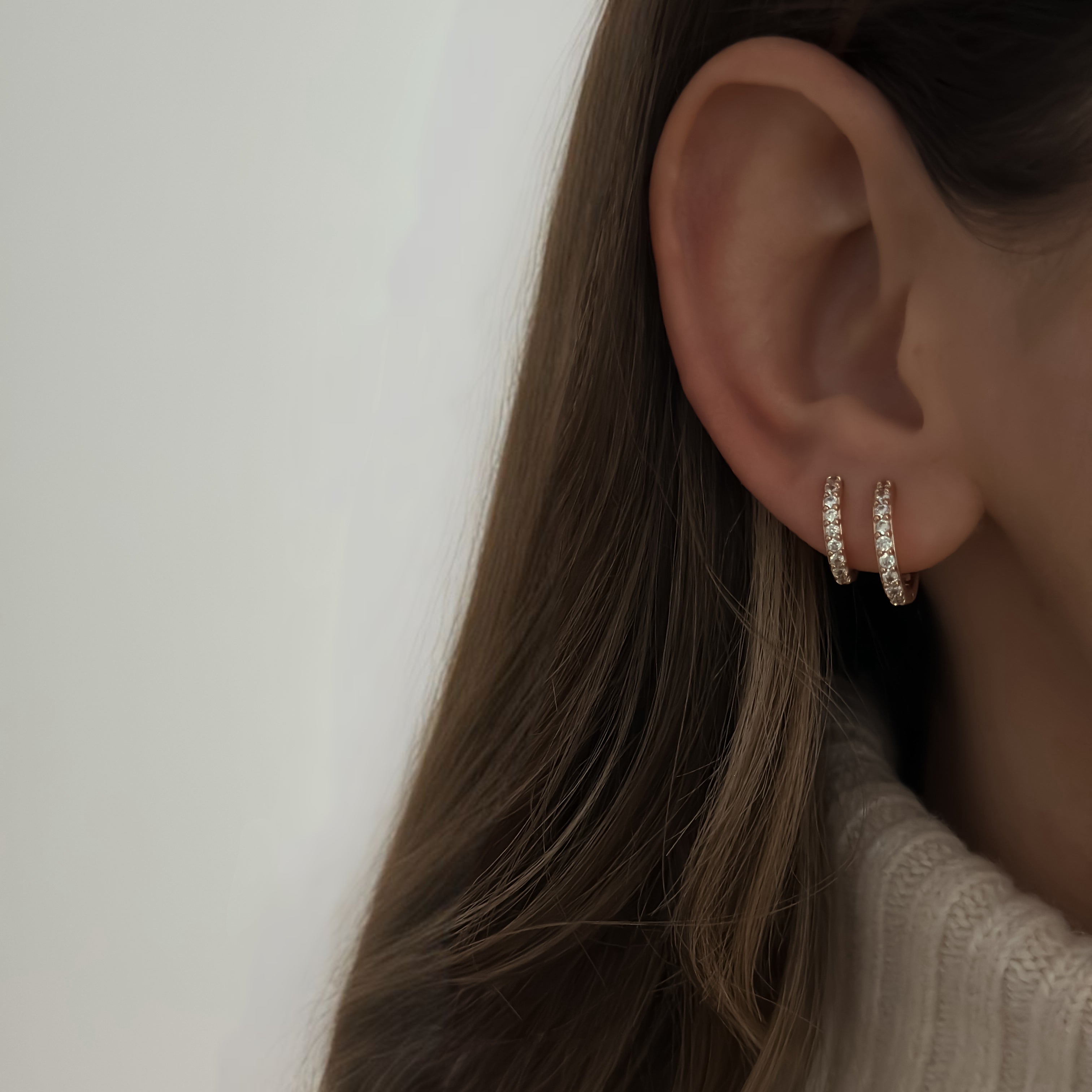 Faux Double Bling Hoops