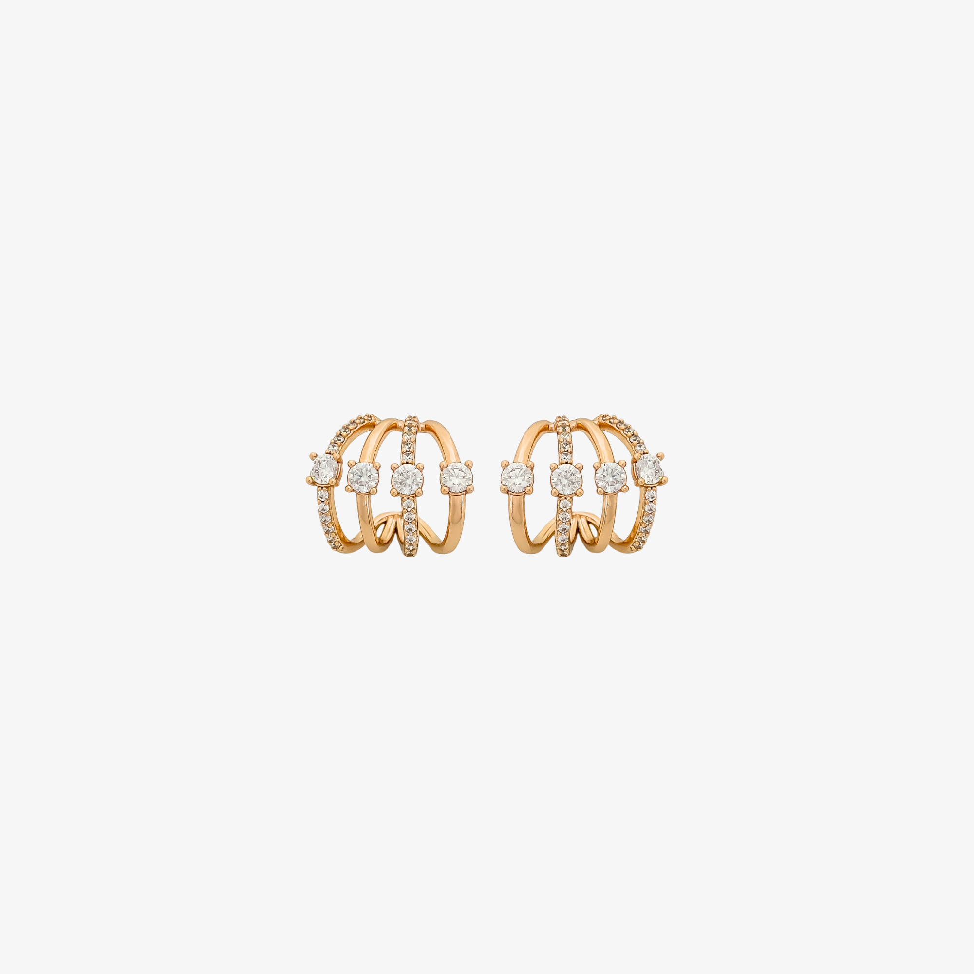 Faux Quadruple Diamond Studs