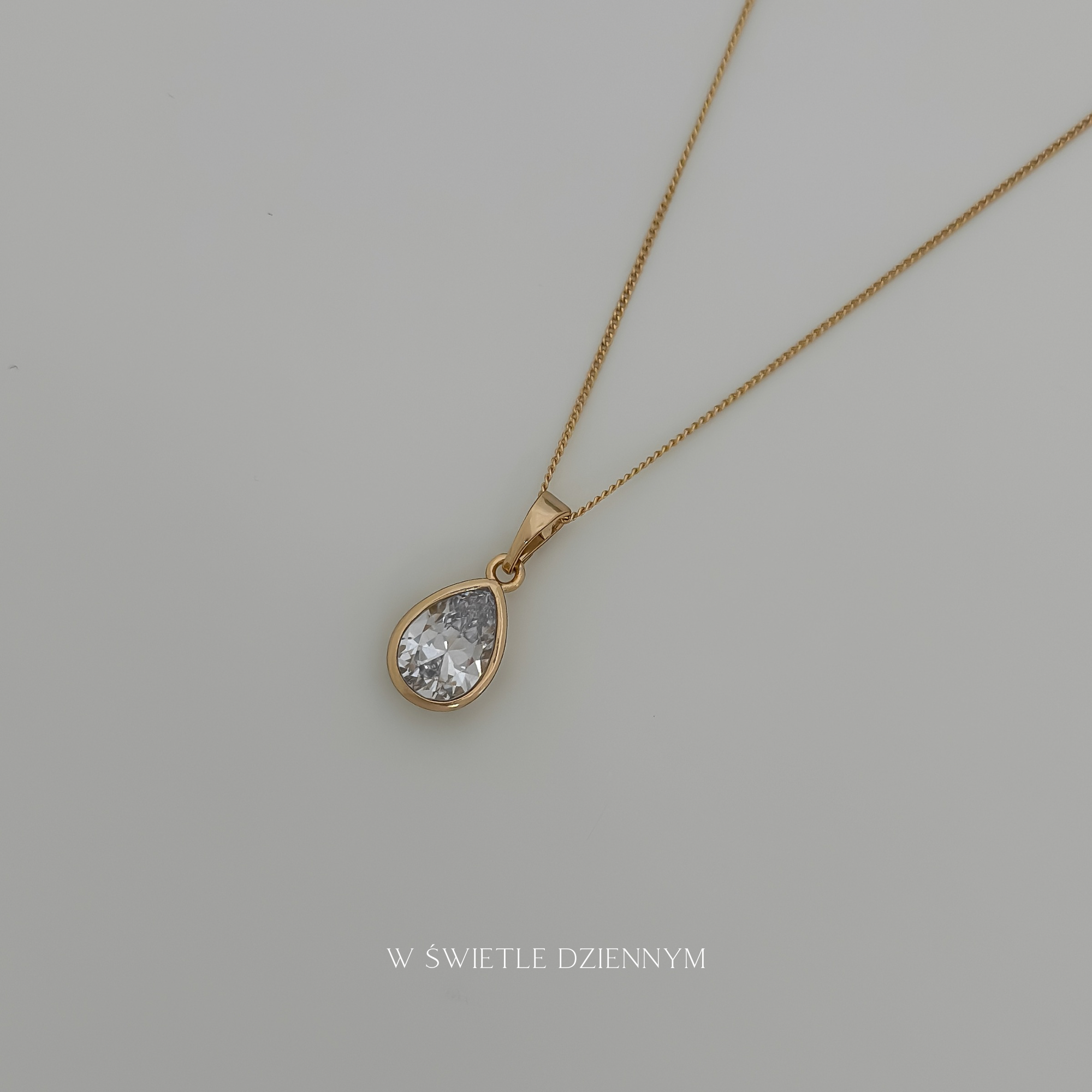Pear Bezel Necklace