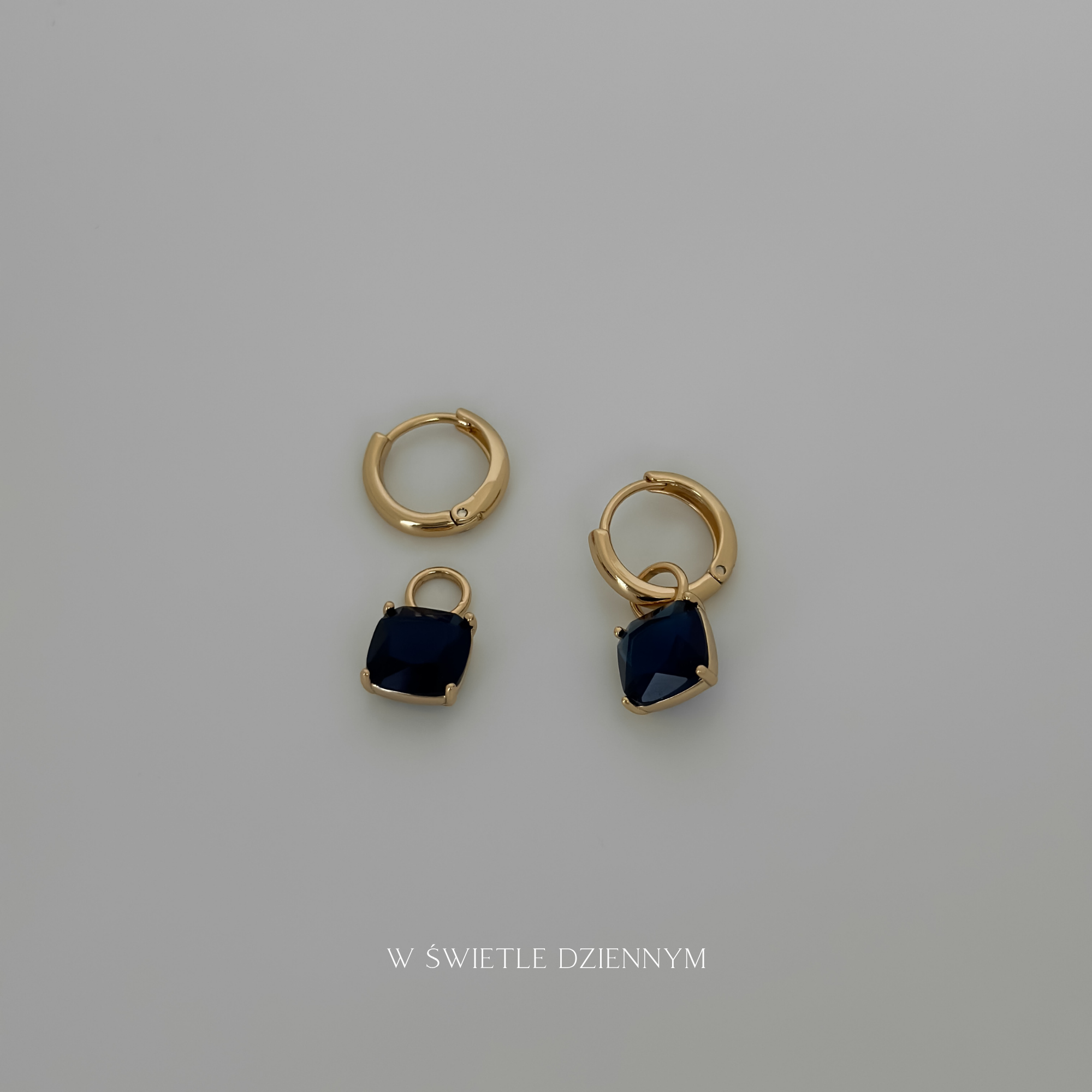 Cushion Sapphire Hoops