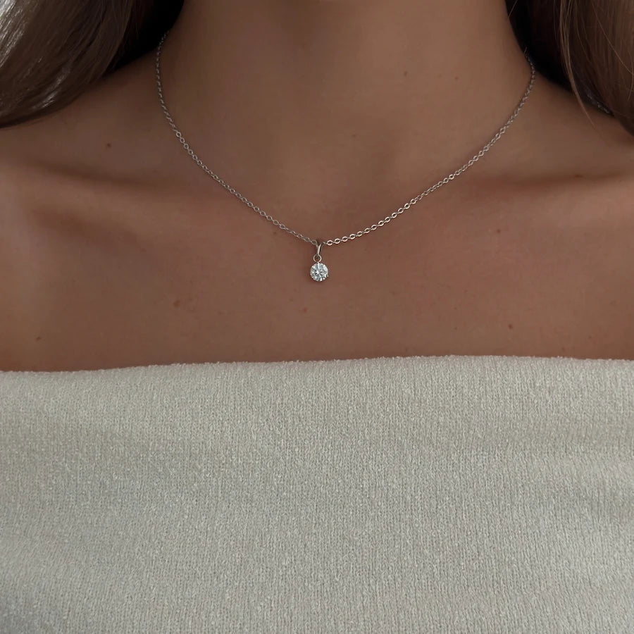 Tiny Diamond Necklace [Silver]