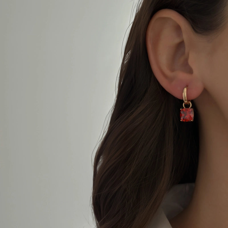 Ruby Cushion Hoops