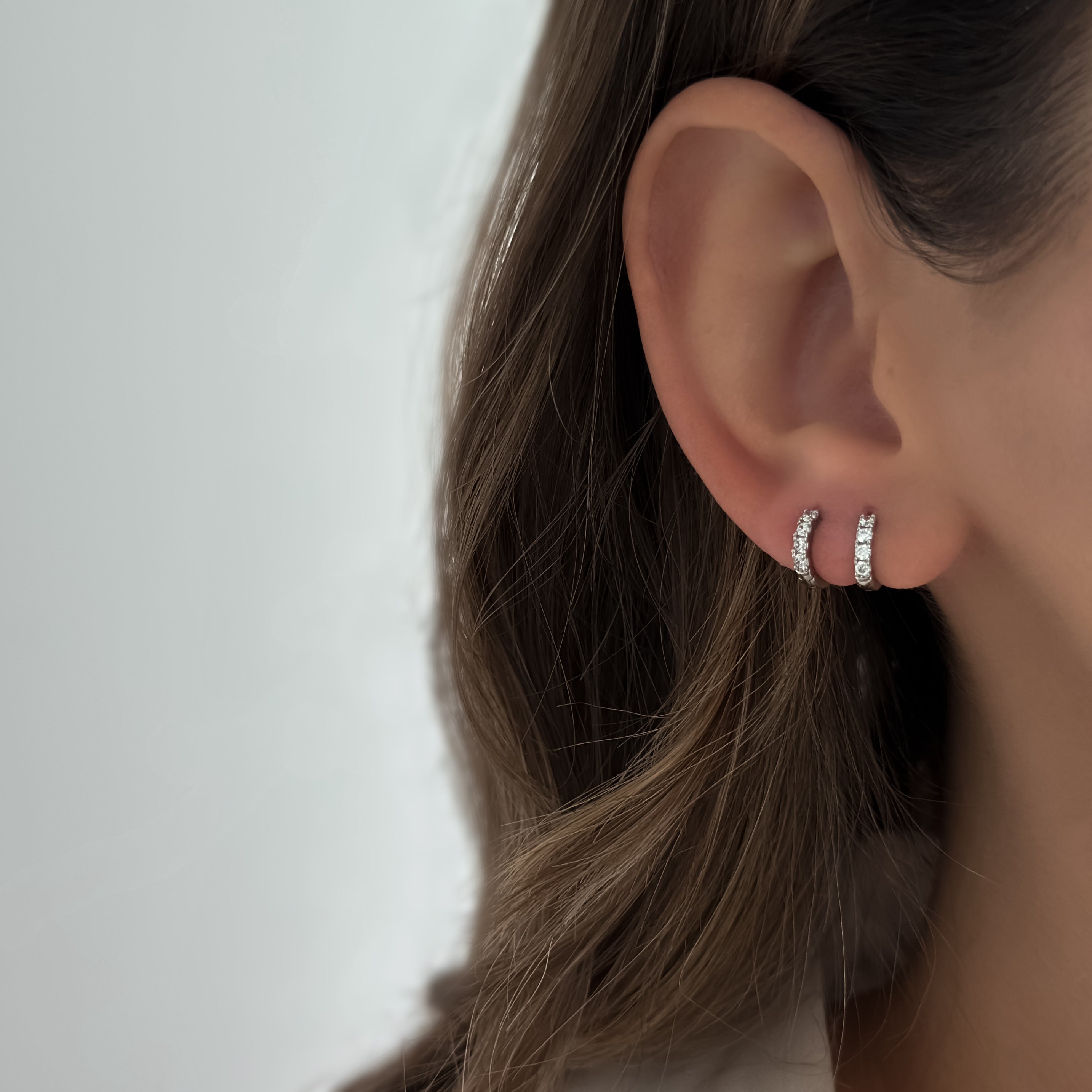 Crystal Huggies [Silver]
