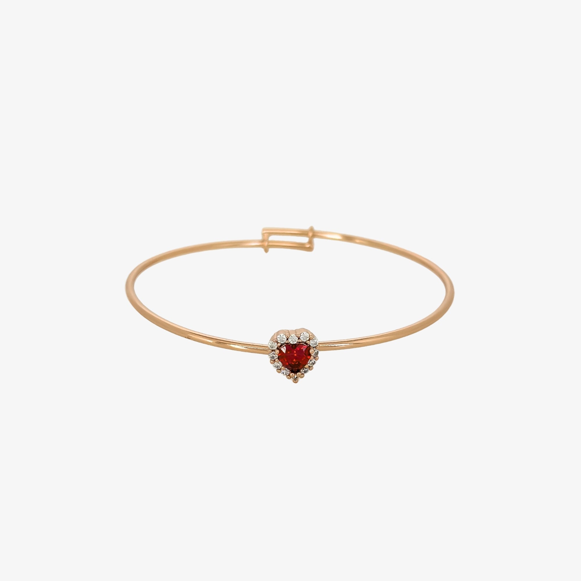 Ruby Heart Tiny Bangle