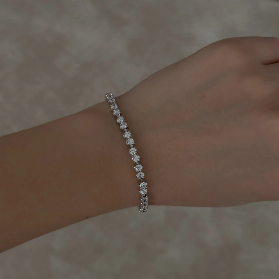 Thick Tennis Bracelet [Silver]