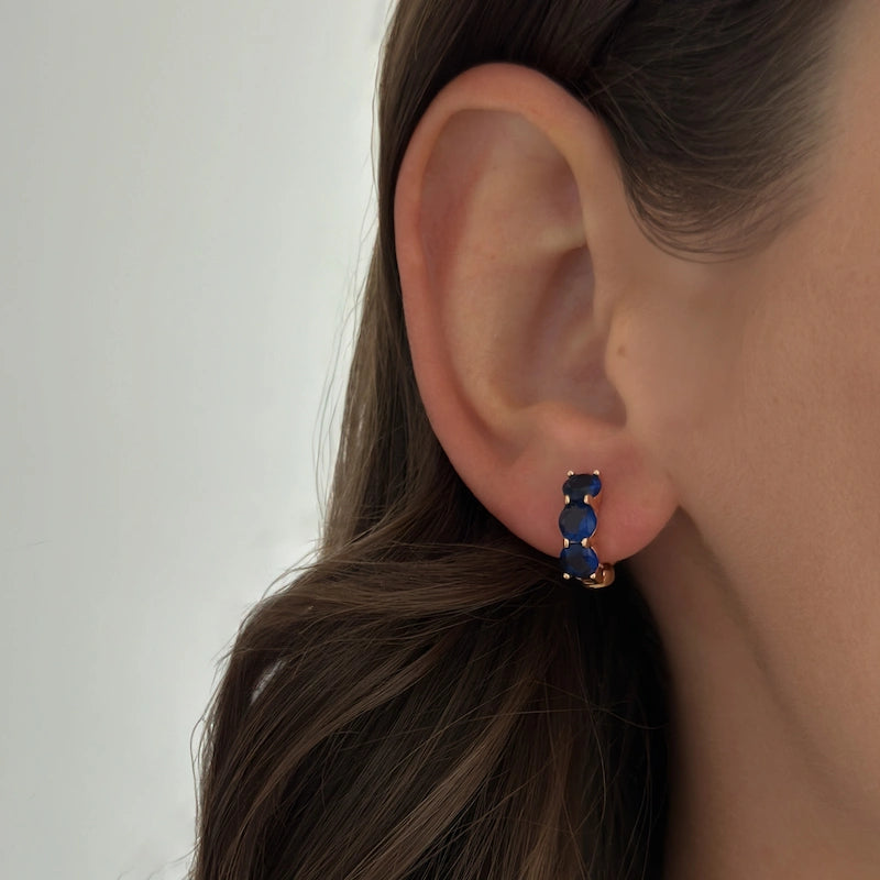 Triple Sapphire Hoops
