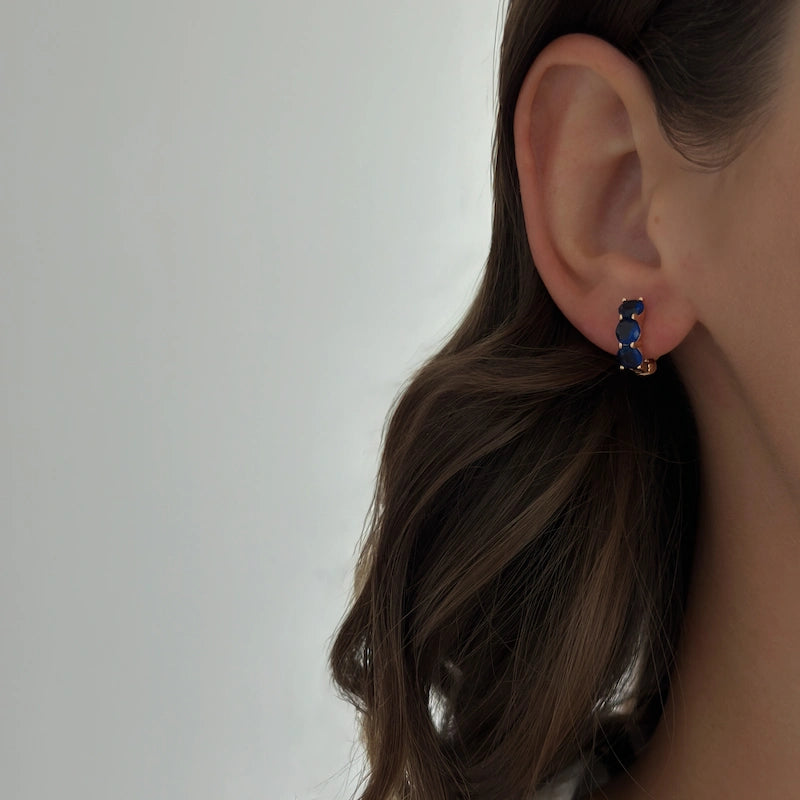 Triple Sapphire Hoops