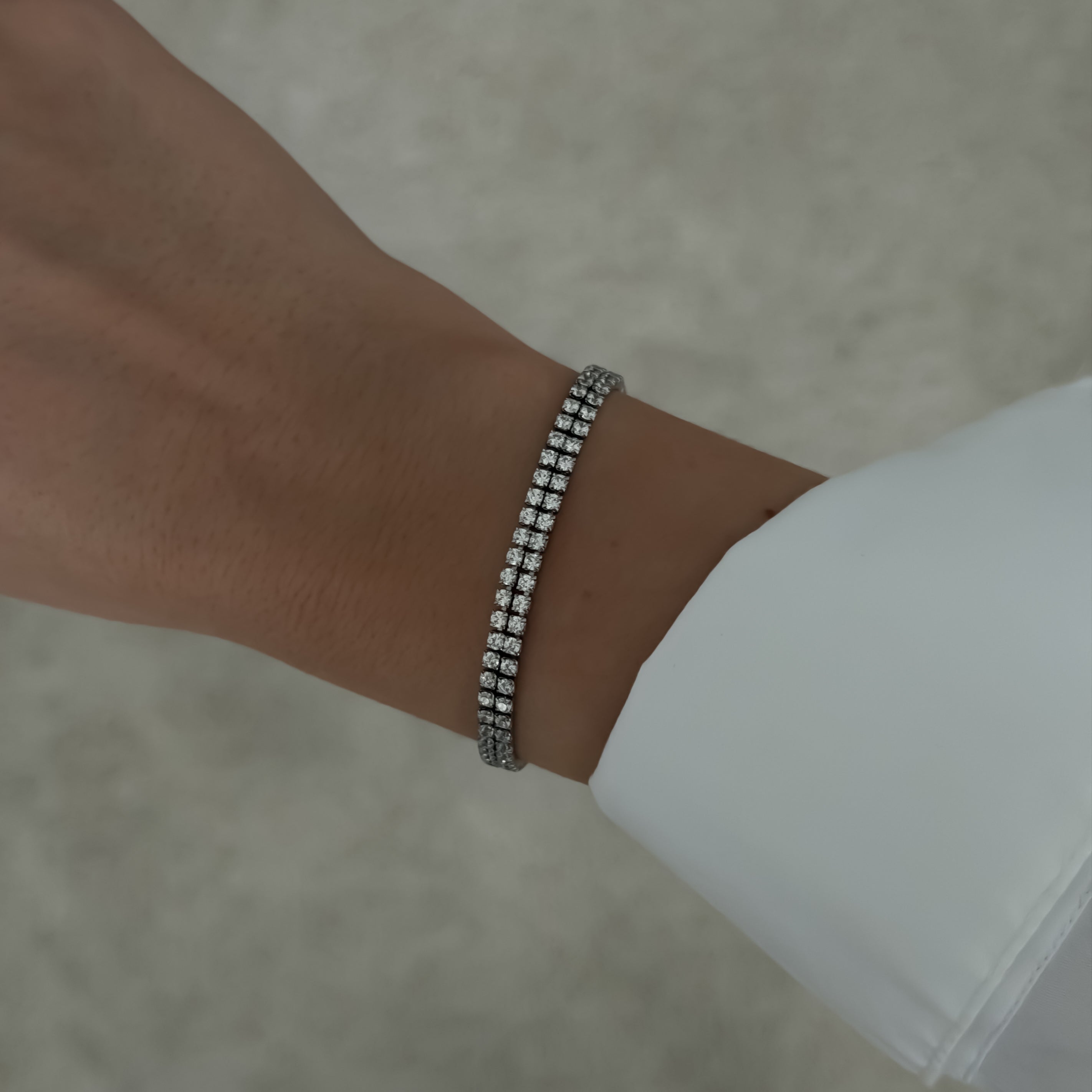 Double Tennis Bracelet [Silver]