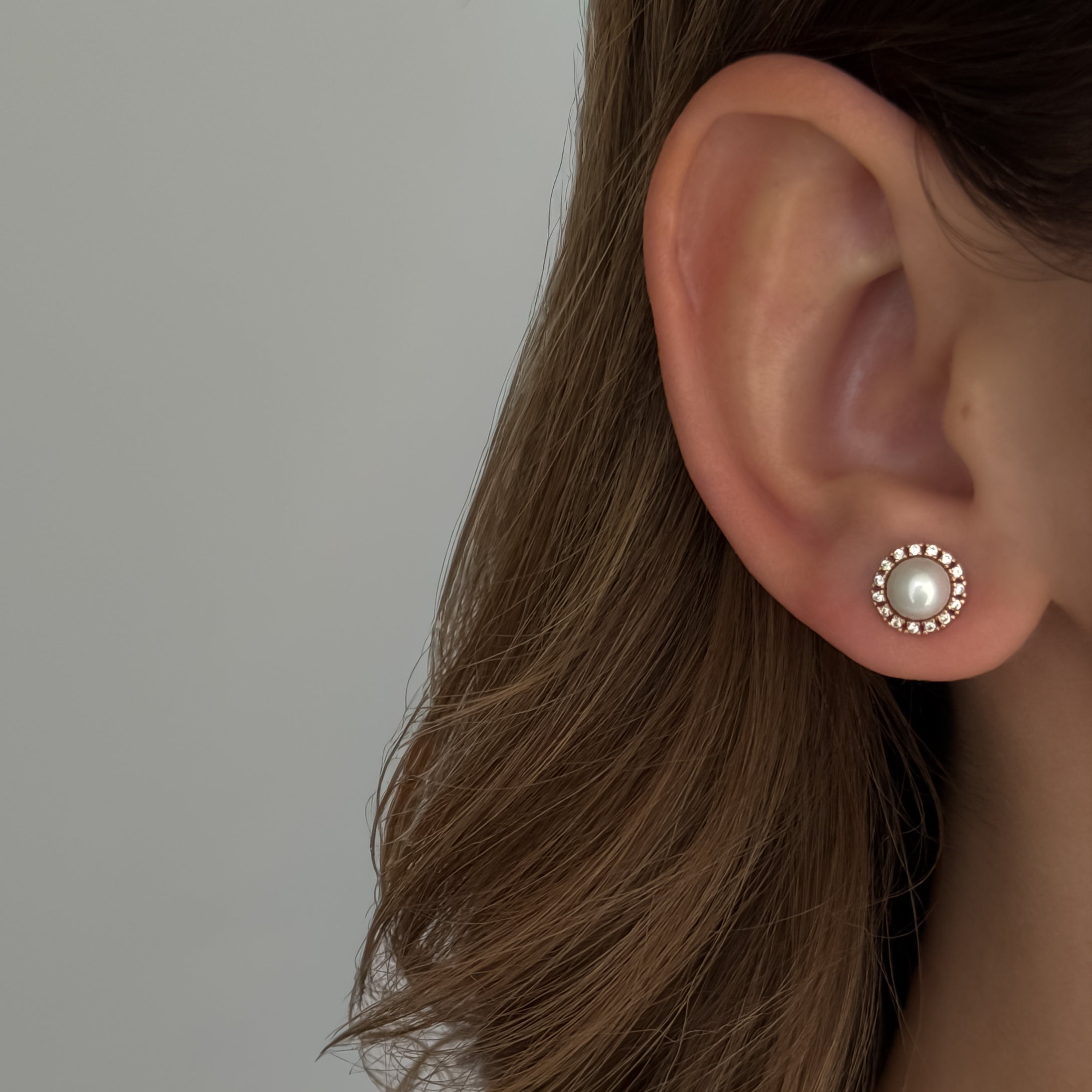 Halo Pearl Studs