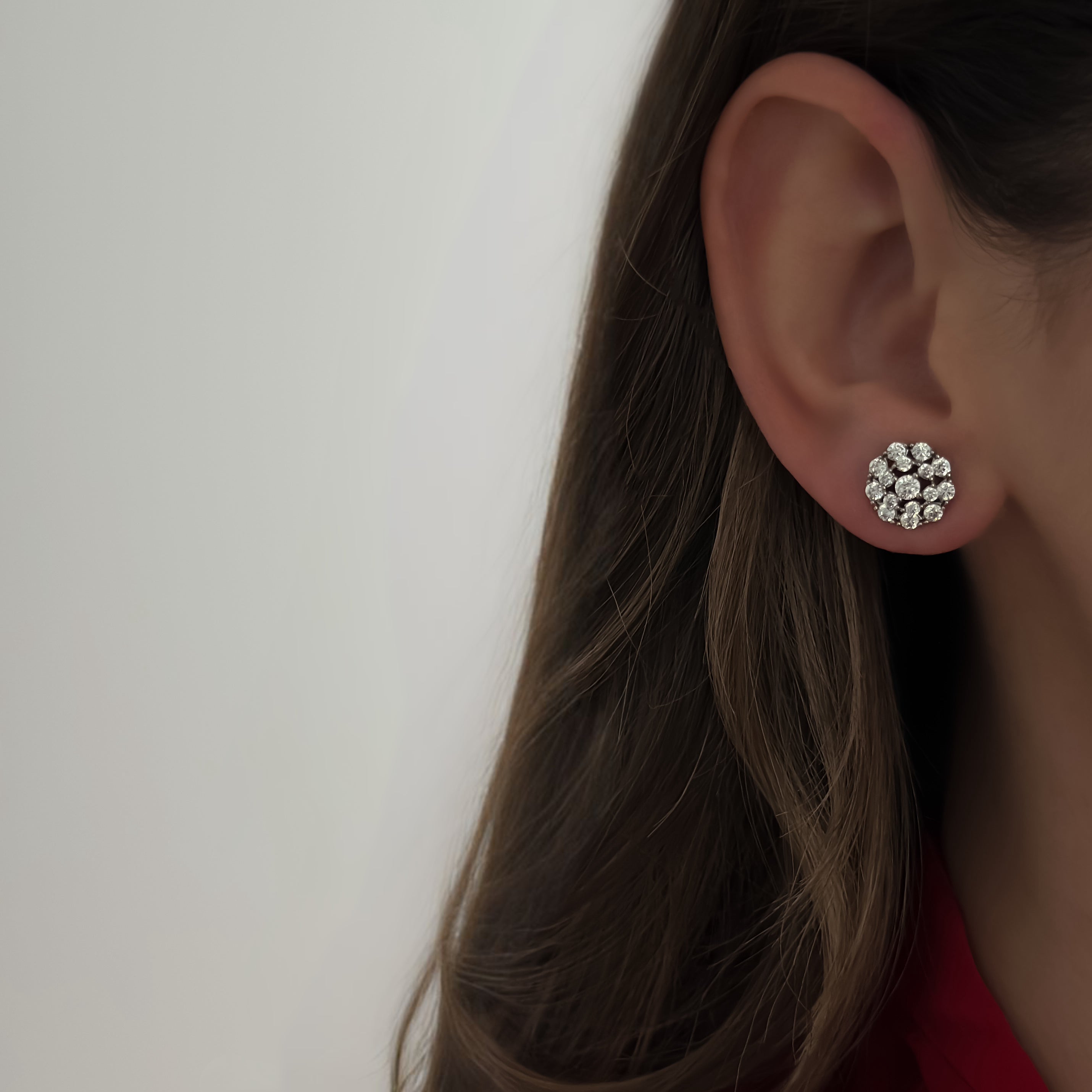 Rosette Studs [Silver]