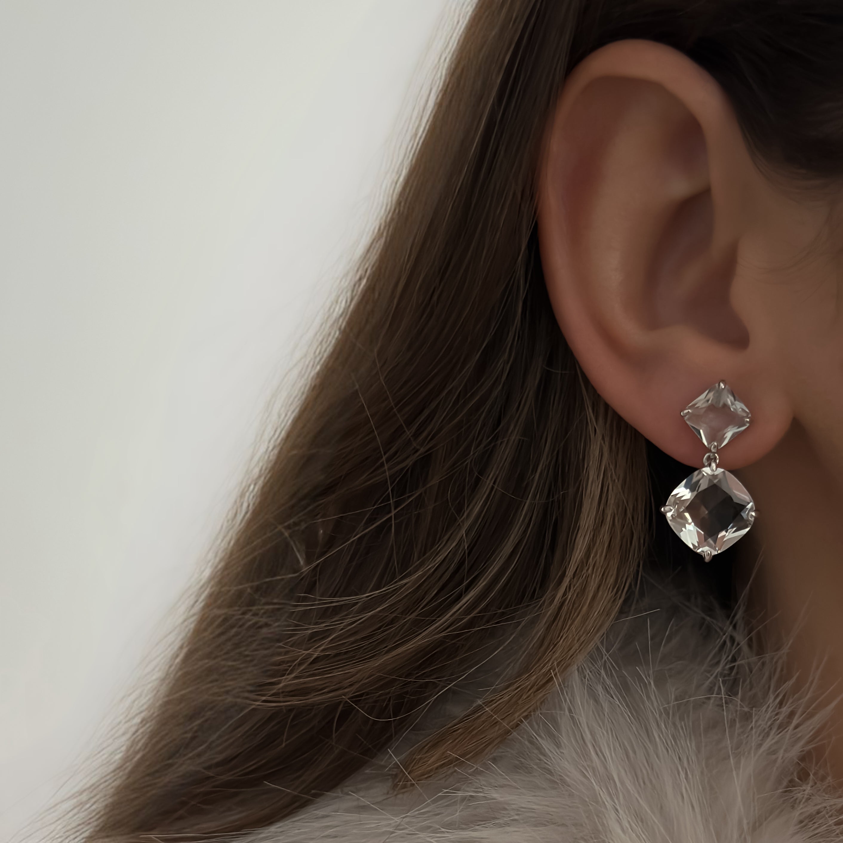 Frosty Stones Earrings [Silver]