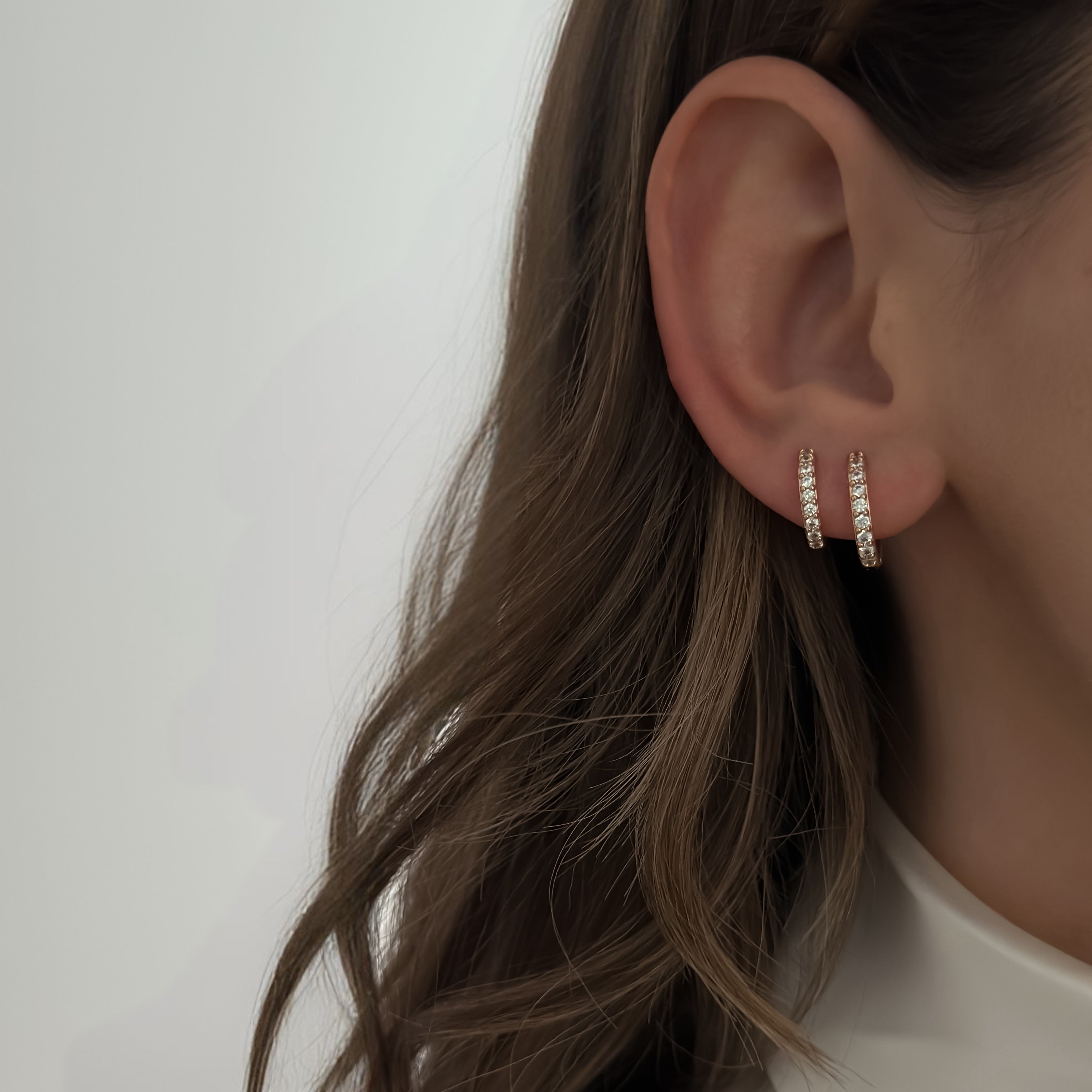 Faux Double Bling Hoops