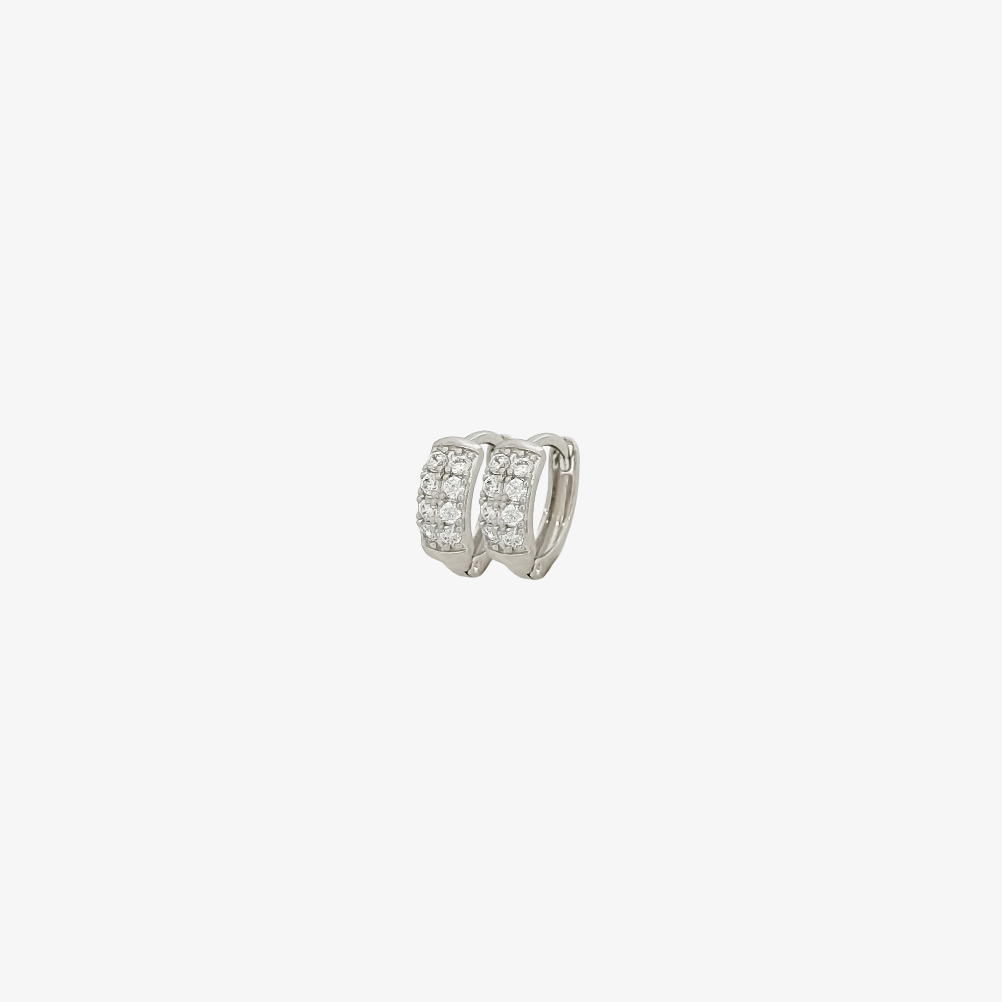 Double Crystal Huggies [Silver]