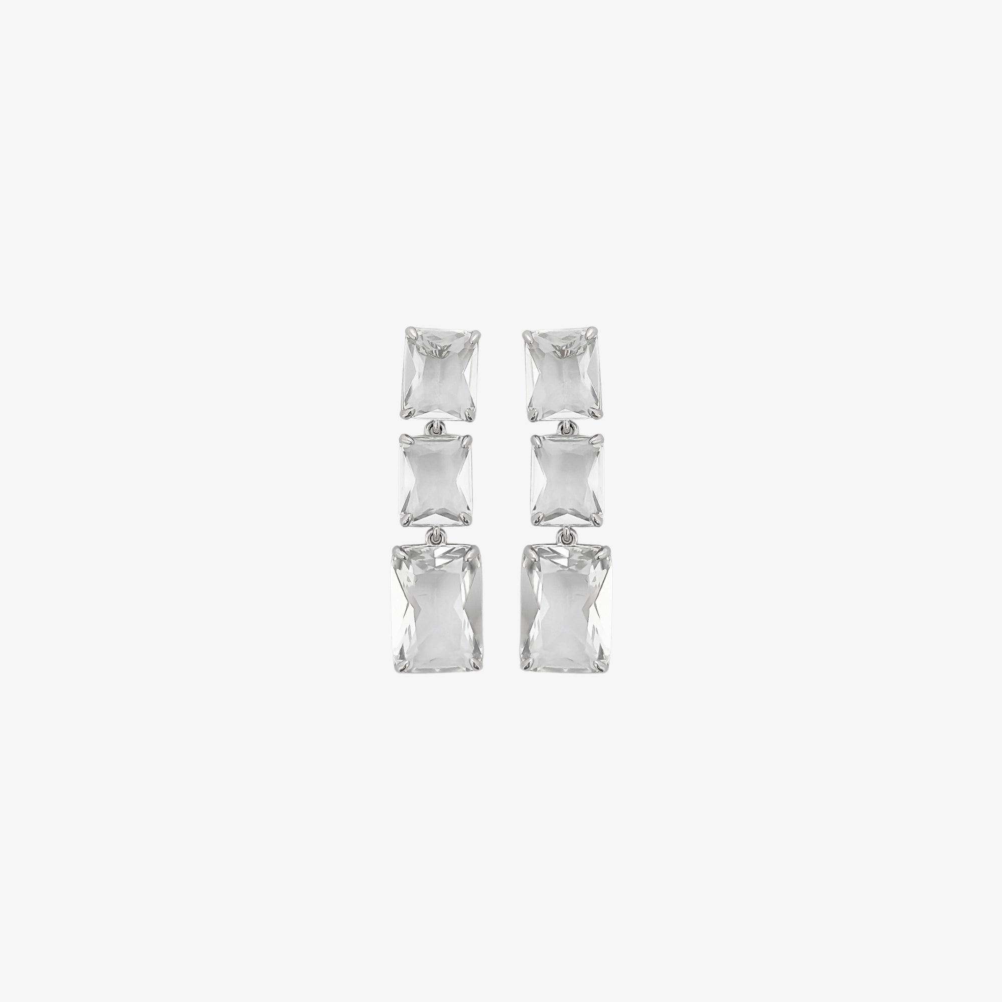 Blair Crystal Earrings [Silver]