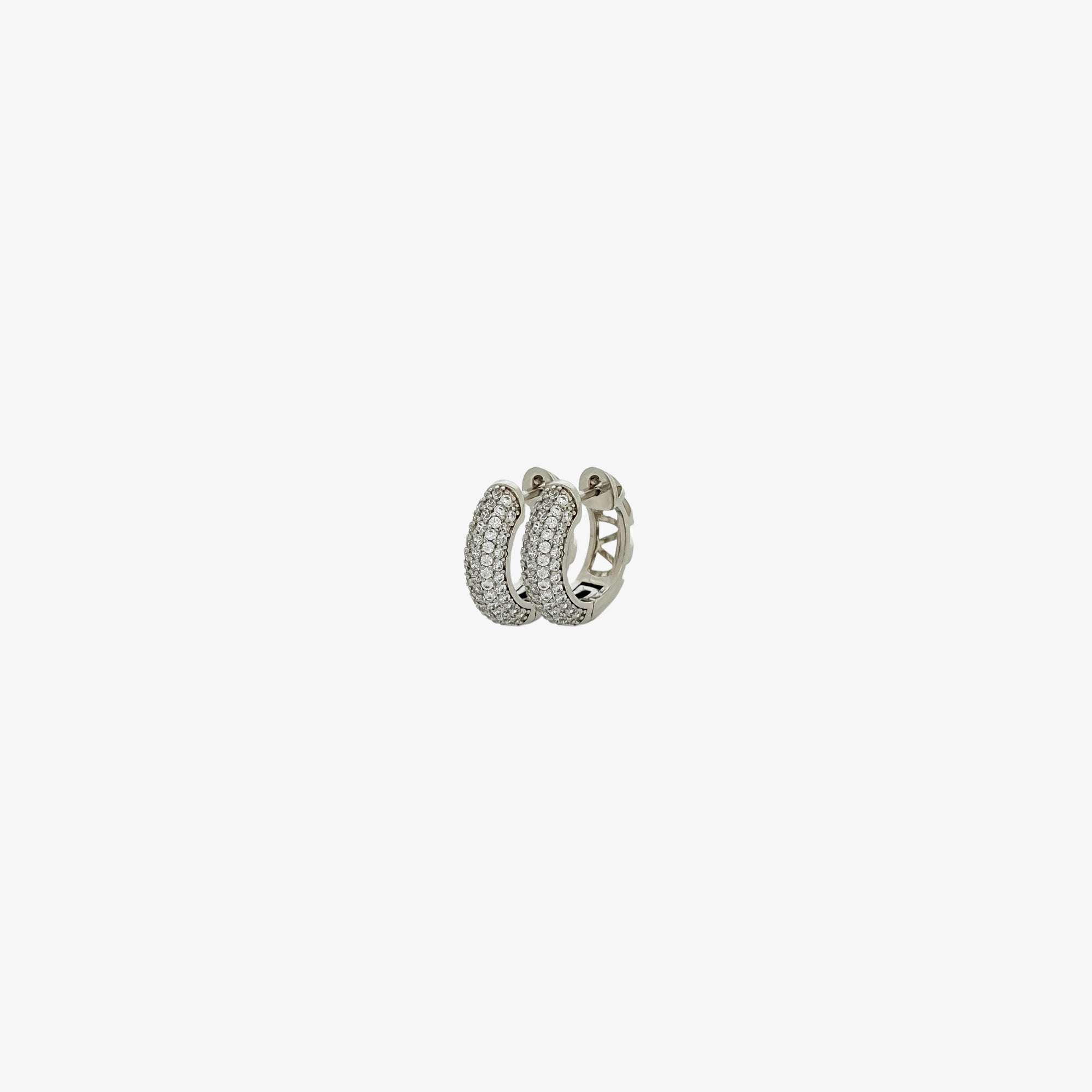 Pave S Hoops [Silver]