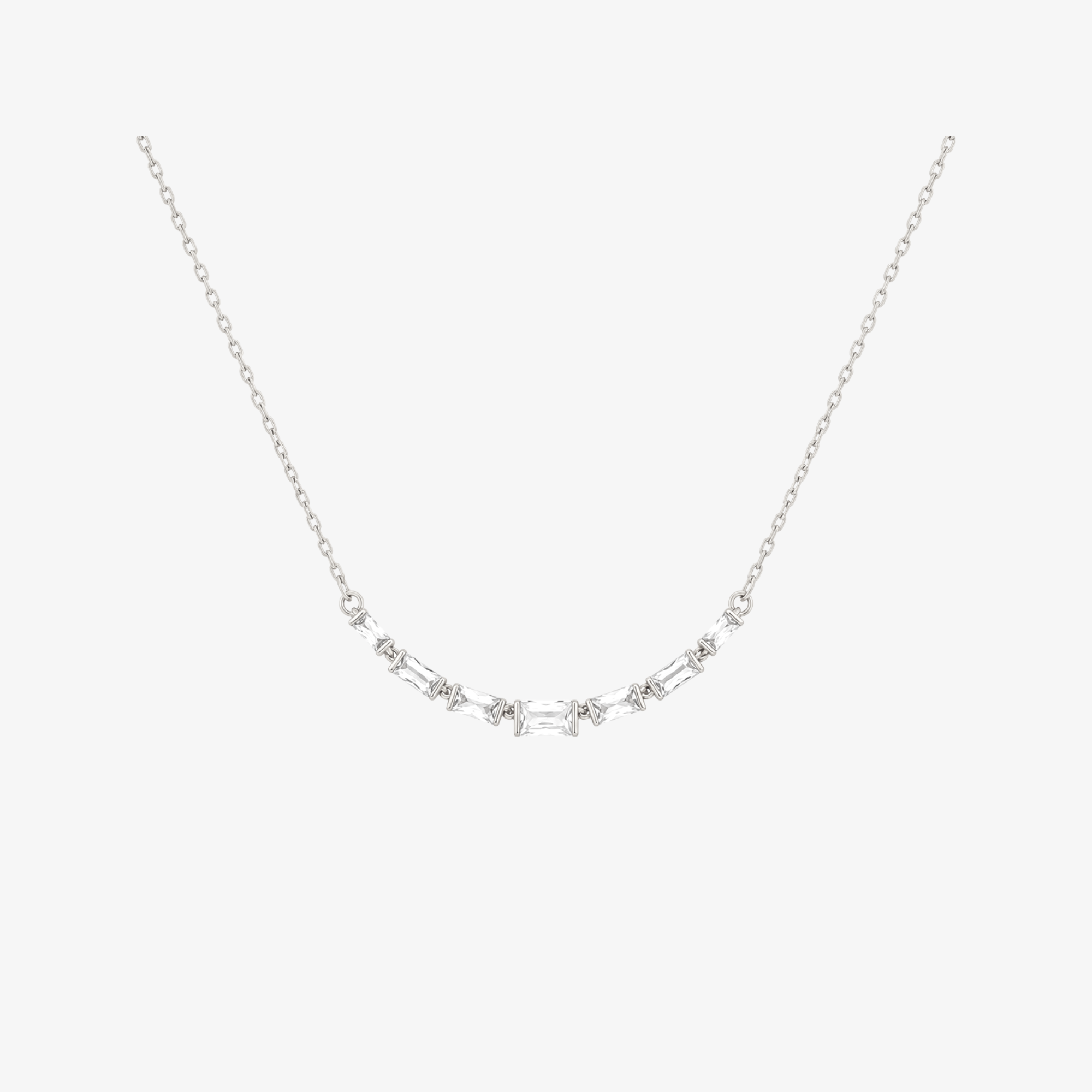 Crystal Line Necklace [Silver]