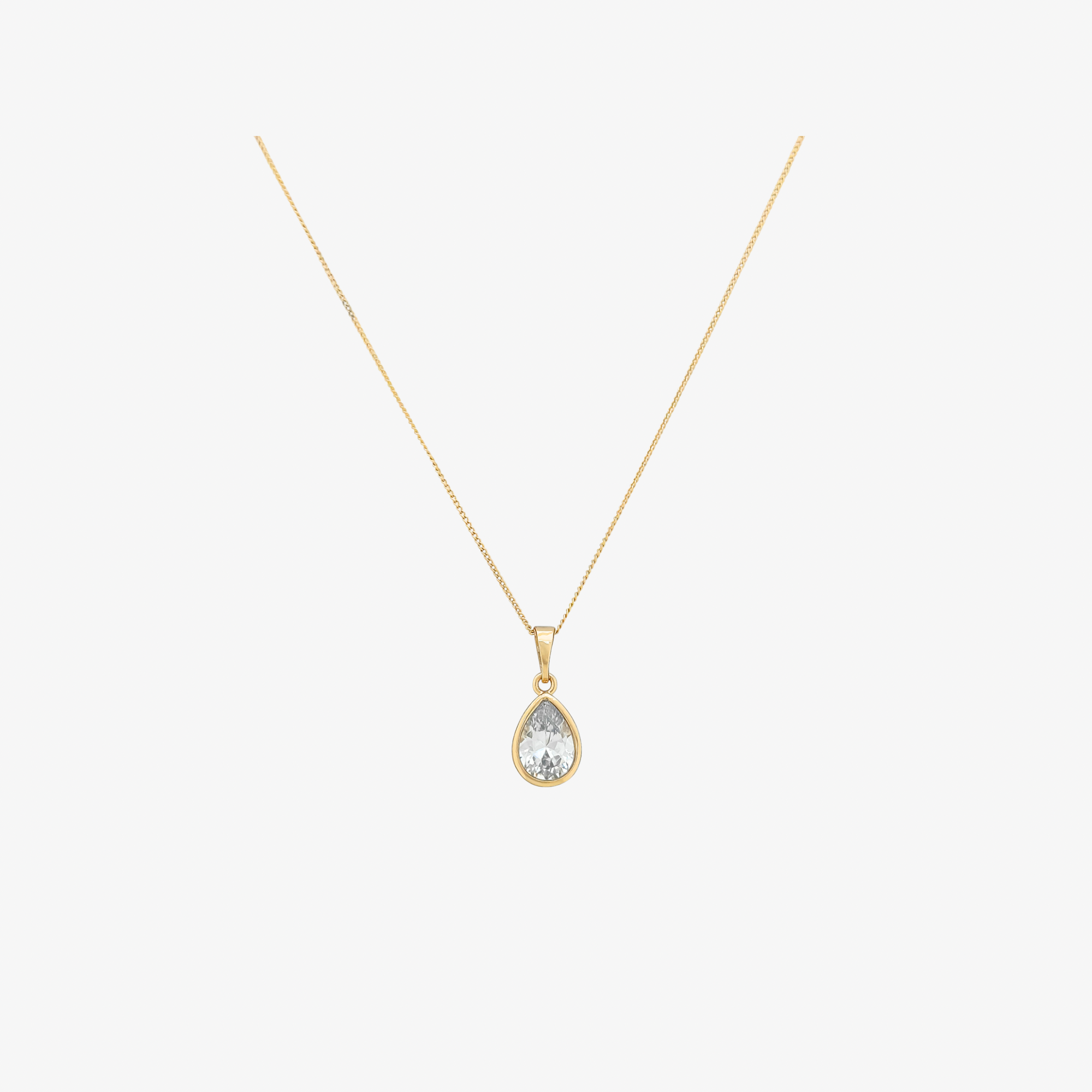 Pear Bezel Necklace