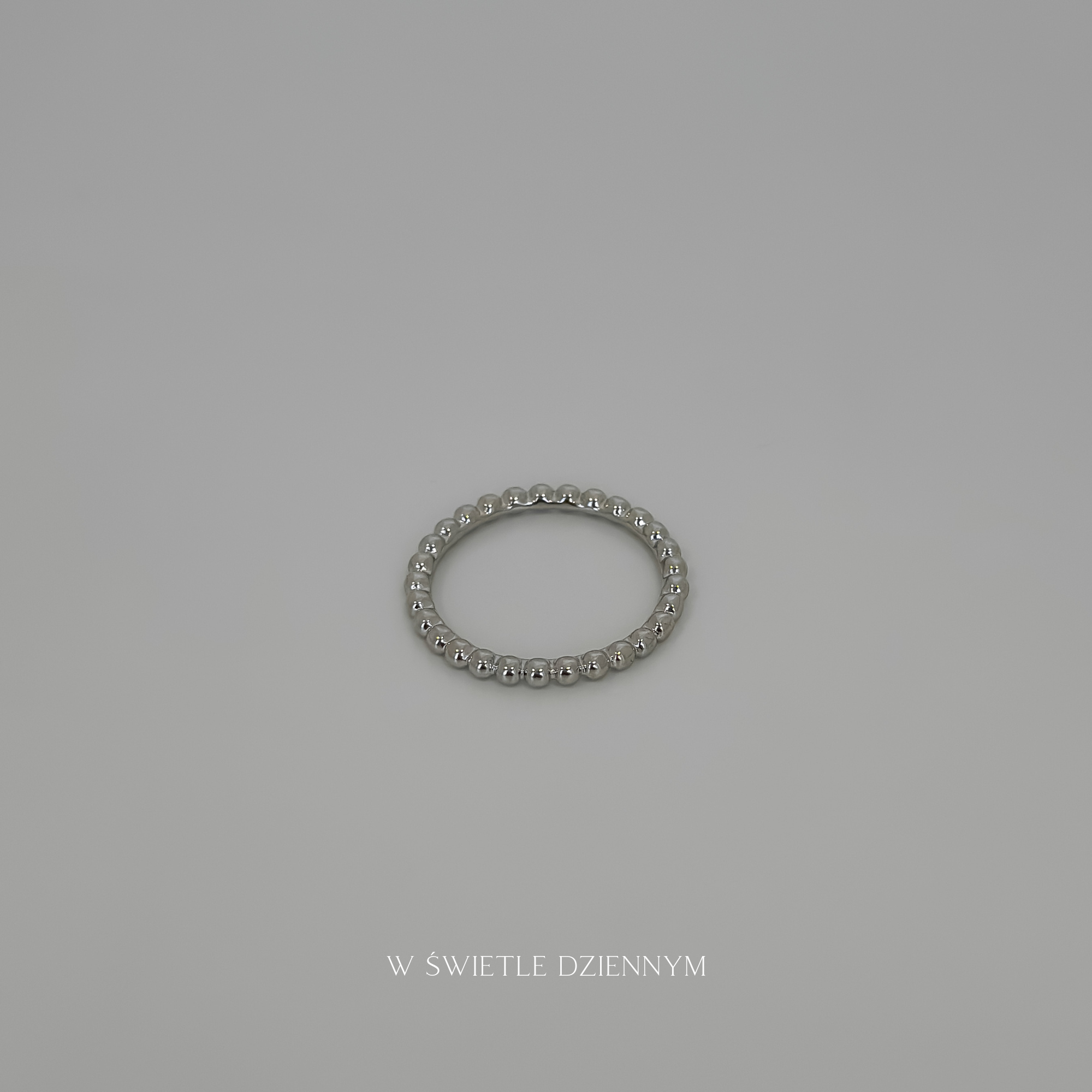 Beaded Thin Band [Silver]