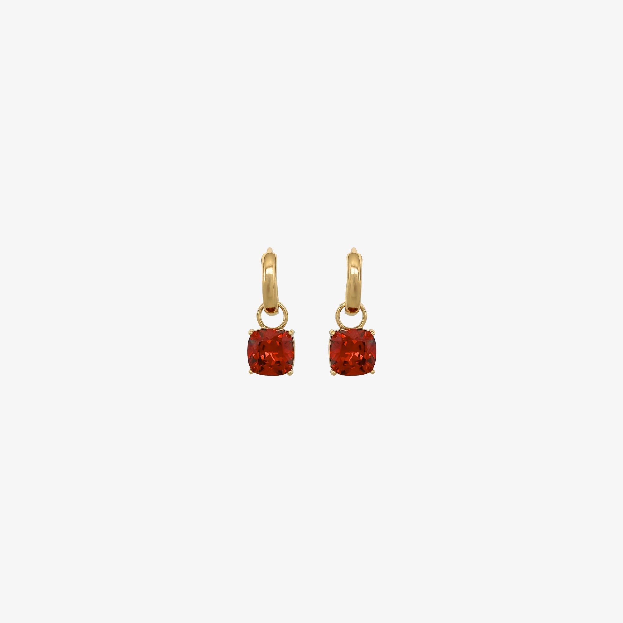 Ruby Cushion Hoops